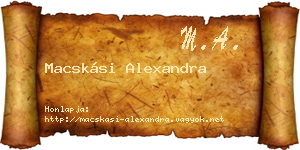 Macskási Alexandra névjegykártya