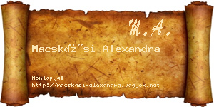 Macskási Alexandra névjegykártya