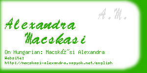 alexandra macskasi business card